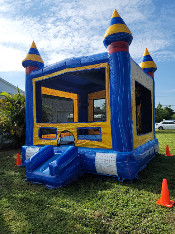 Blue Fire and Ice Bounce House